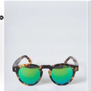 Illesteva Tortoise Shell Sunglasses with Green Lenses